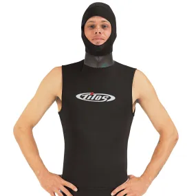 5/3mm Superstretch Zip Hooded Vest, Black