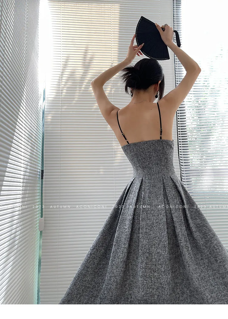 Aconiconi  Elegant gray pleated dress and short jacket - Kawashima Girl