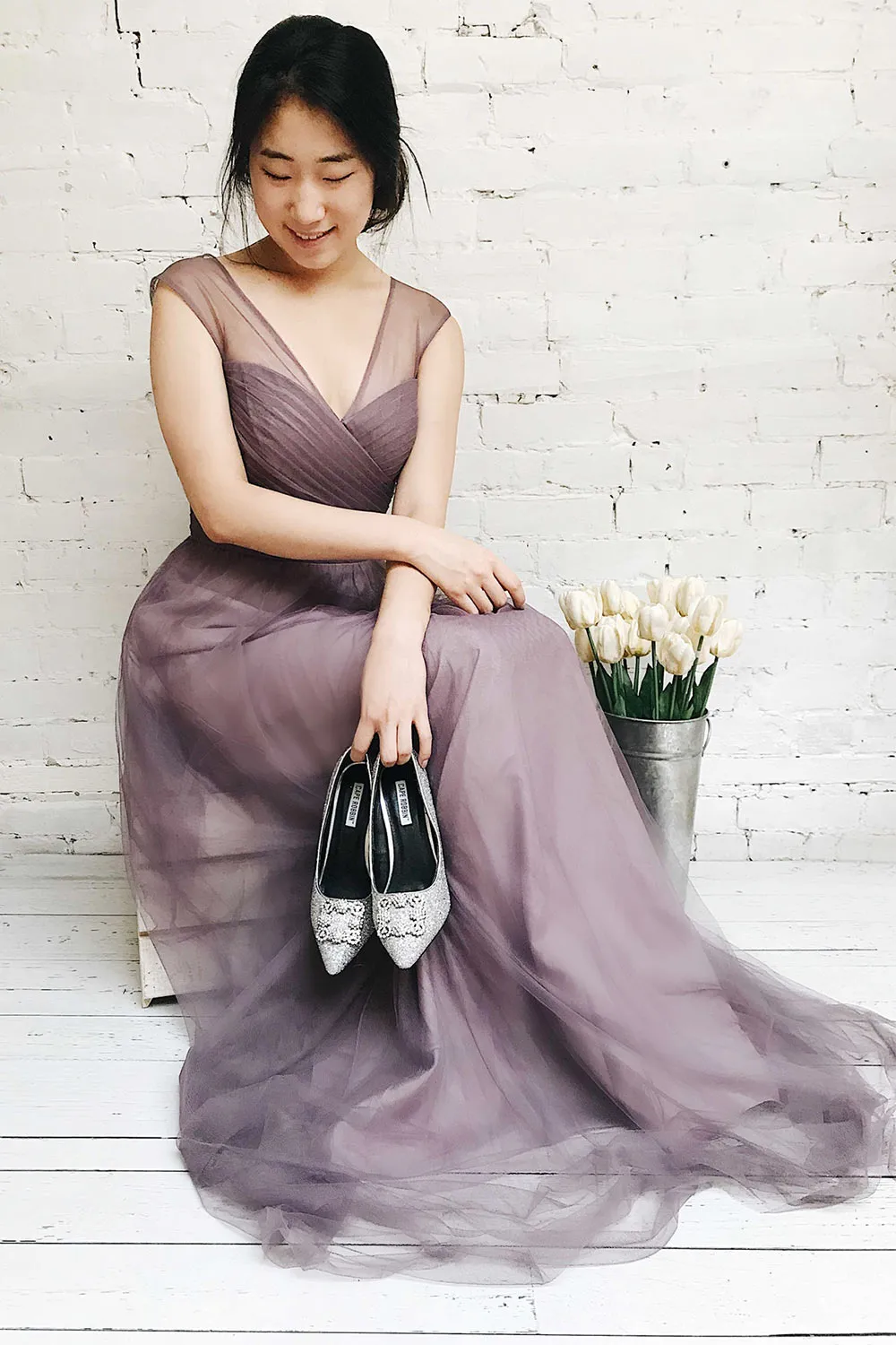 Adifa Sand | Taupe Tulle Gown