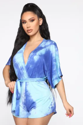Arielle Tie Dye Romper - Aqua/Combo