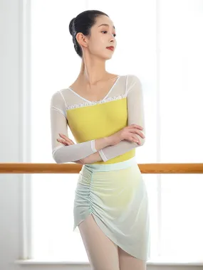 Beveled Pleated Skirt Practice Costume Short Gauze Ballet Wear