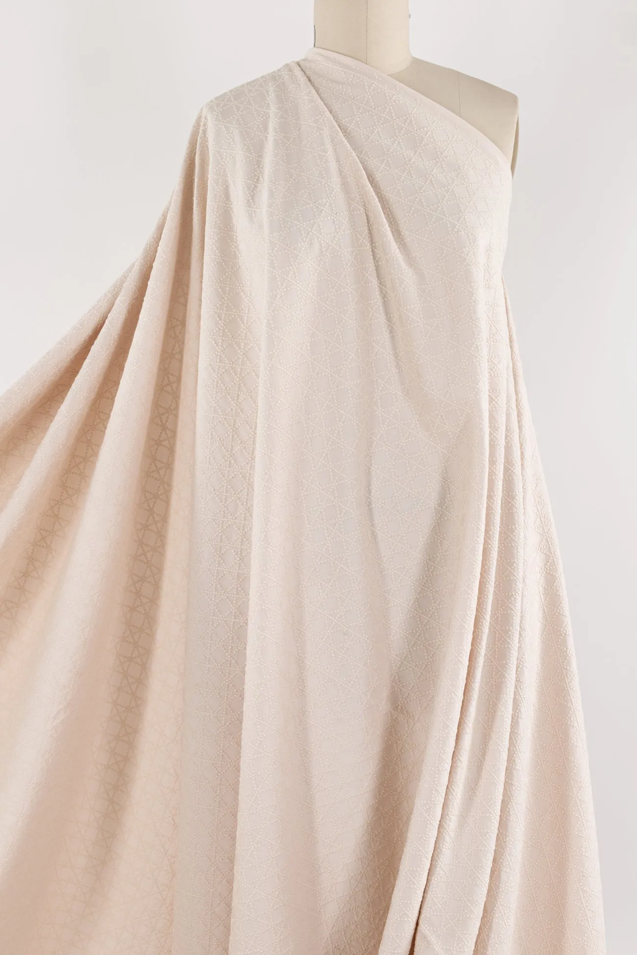 Champagne Embroidered Cotton Woven