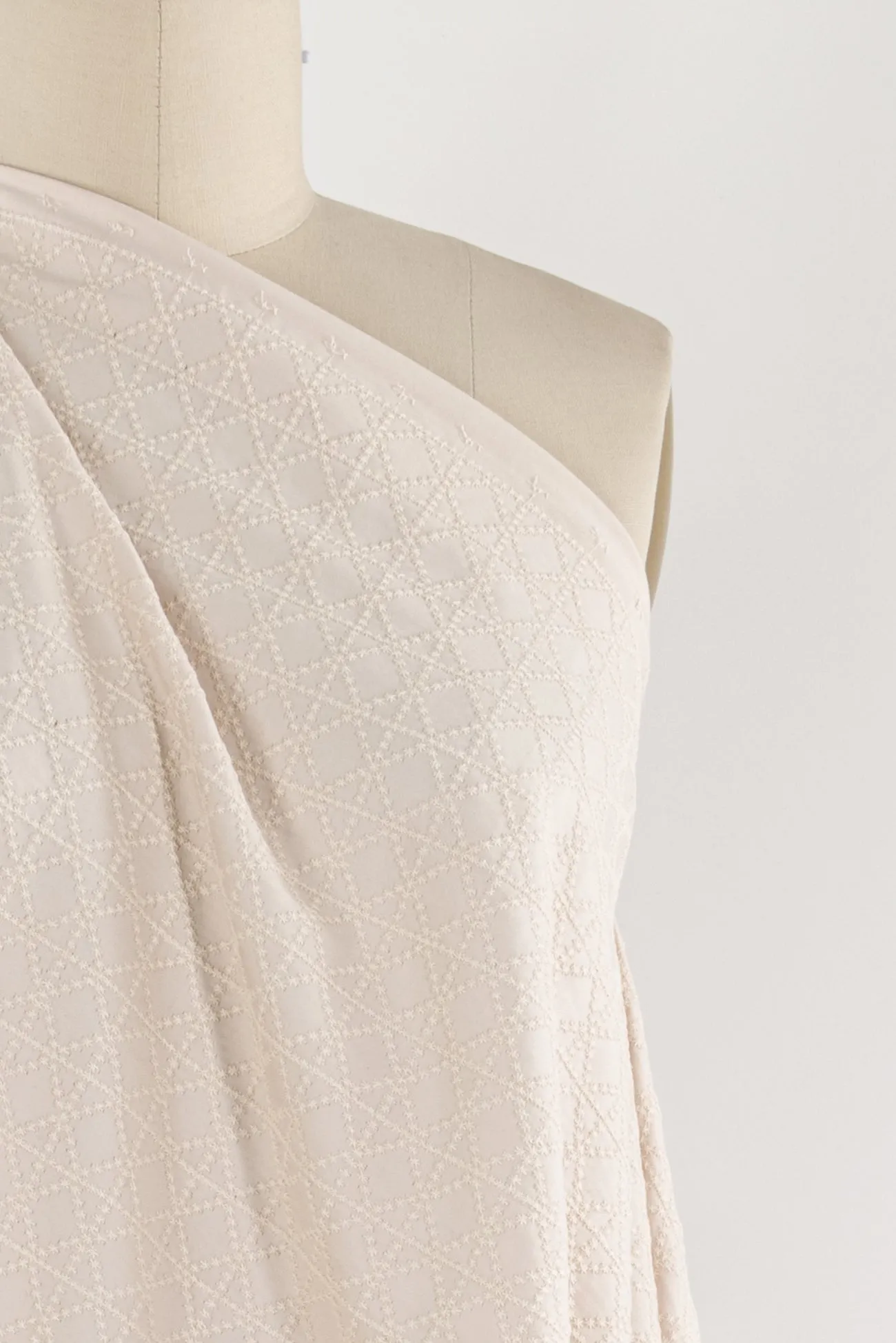 Champagne Embroidered Cotton Woven
