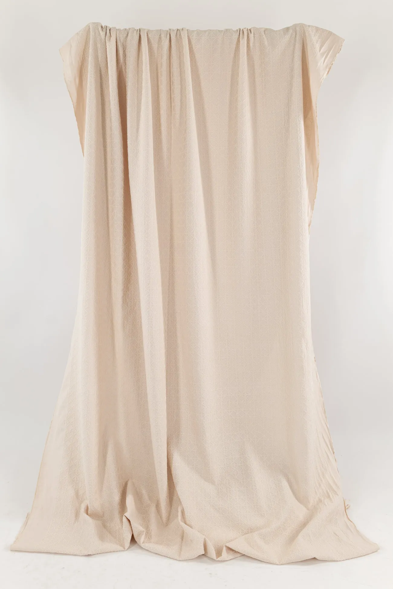 Champagne Embroidered Cotton Woven