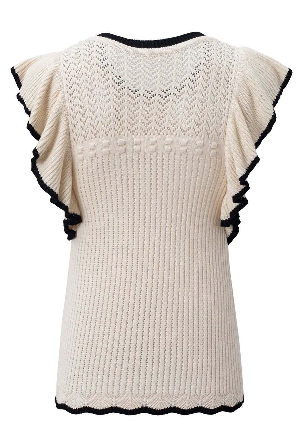 Crochet Eyelet Flounce Tank Top