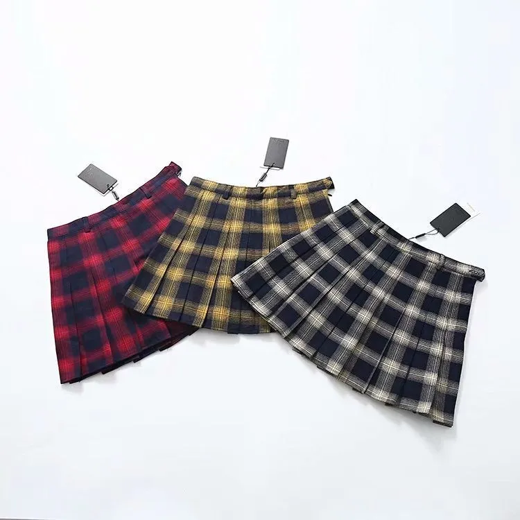 Cute Lattice Pleated Skirt for Women / High Waist Female Short Skirt / Grunge outfits