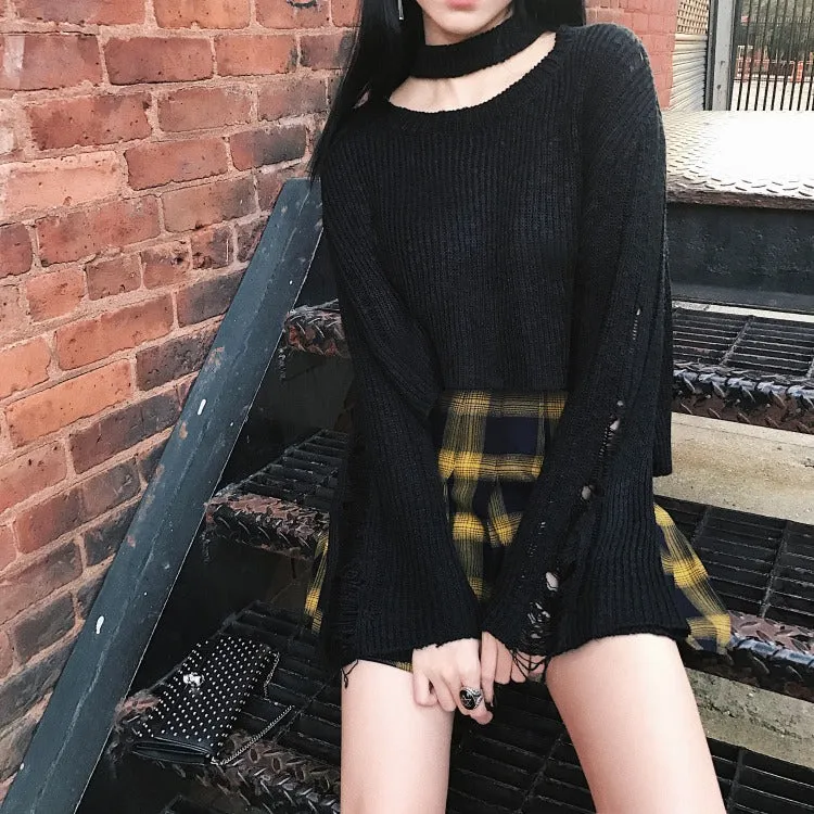 Cute Lattice Pleated Skirt for Women / High Waist Female Short Skirt / Grunge outfits