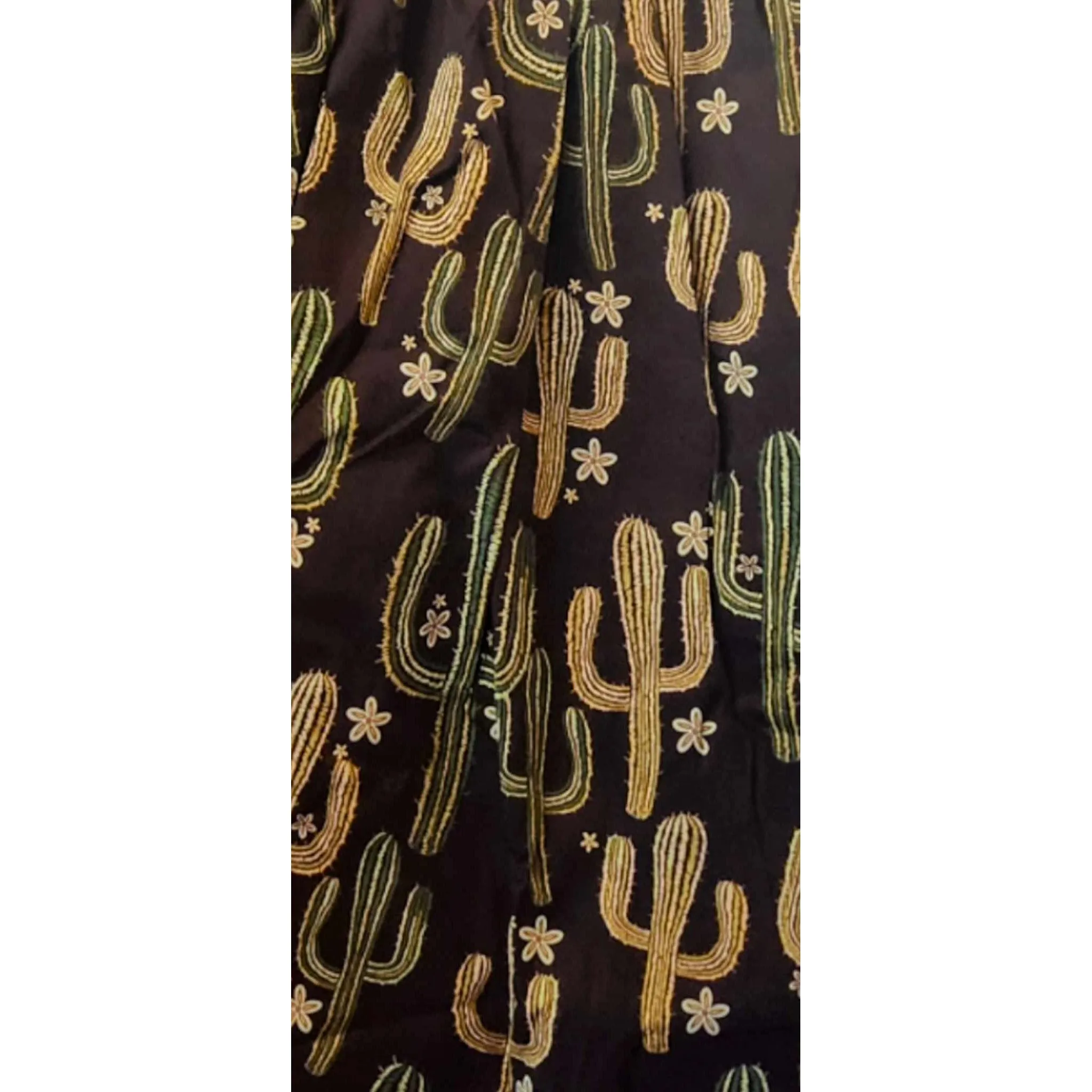 Desert Cactus Elastic Waist Skirt