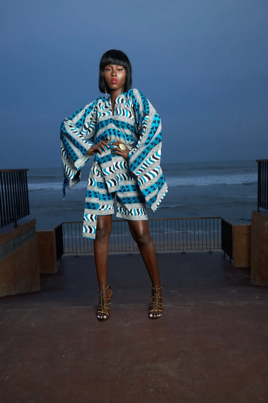 ENA Kimono V-Neck Romper