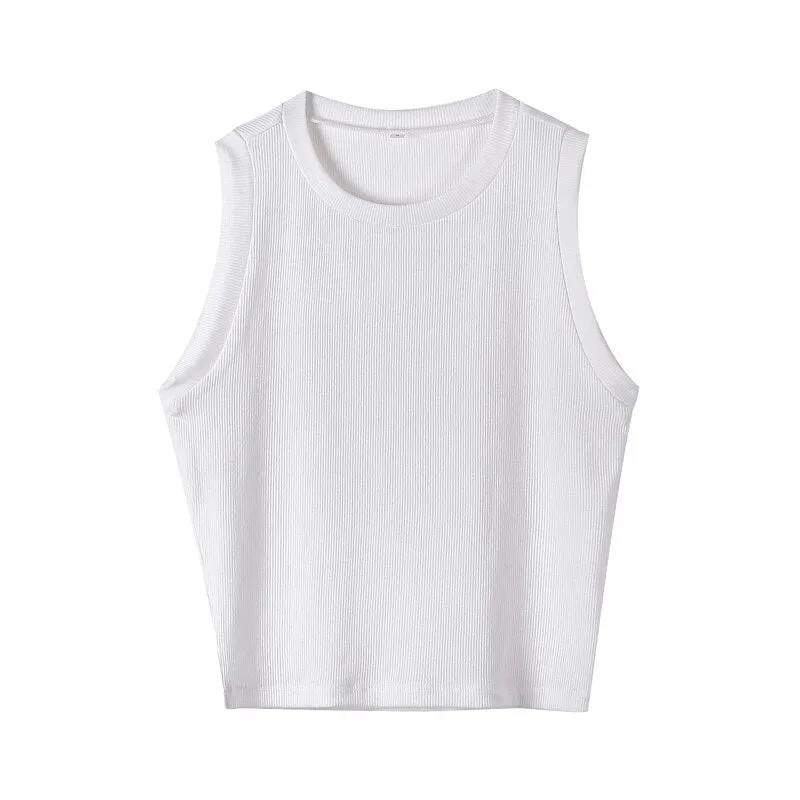 FashionSierra - Knitted Ribbed Solid Vest