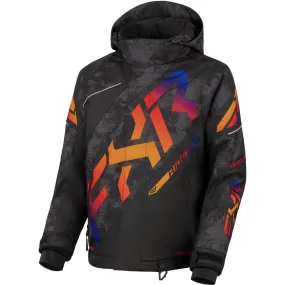 FXR Child CX Snowmobile Jacket Black Camo/Anodized Orange