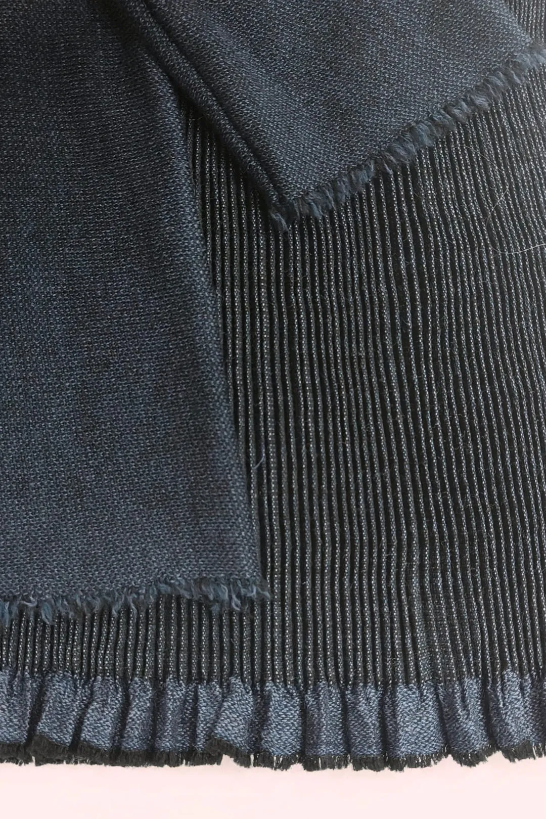 Hui Hui Textile Pleated Skirt Blue