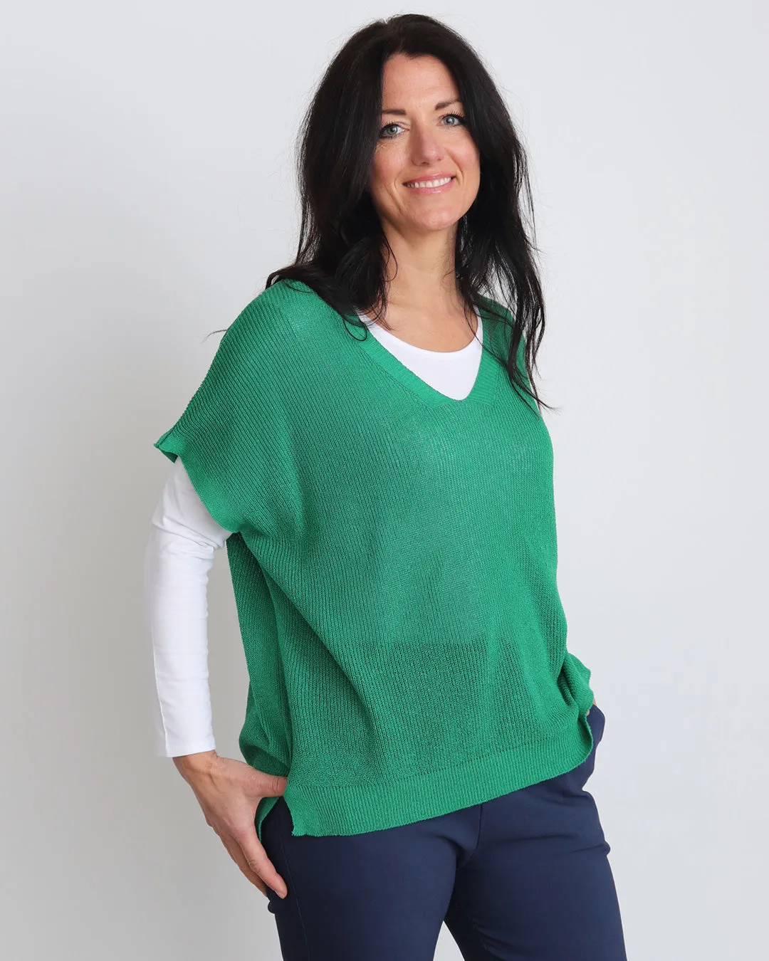 Ingrid V-Neck Tank Top - Green