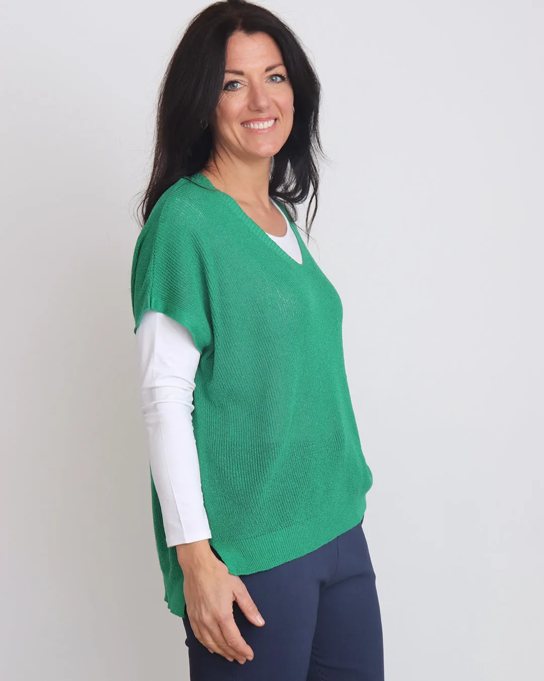 Ingrid V-Neck Tank Top - Green