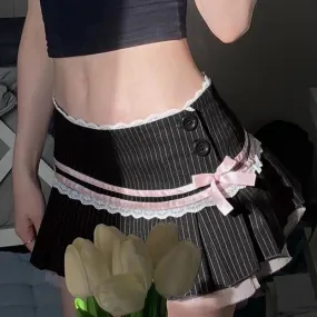 Karina's Valentine's Day Latte       Goth  Skirt  Dark Academia Kawaii Academia Y2K Cottagecore Coquette Fairycore Dollette Princesscore Bottoms