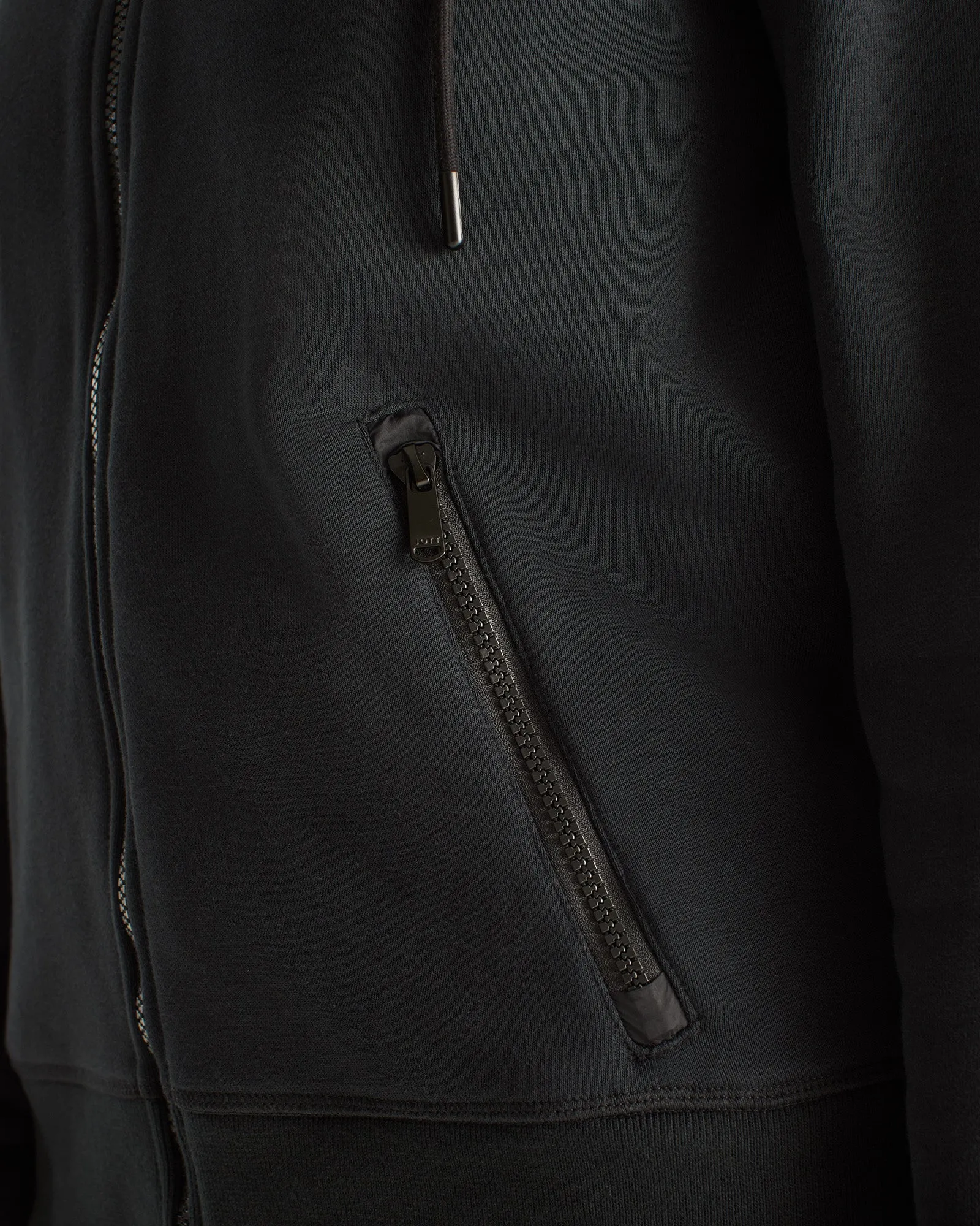 Leda brushed fleece zipped jacket Black