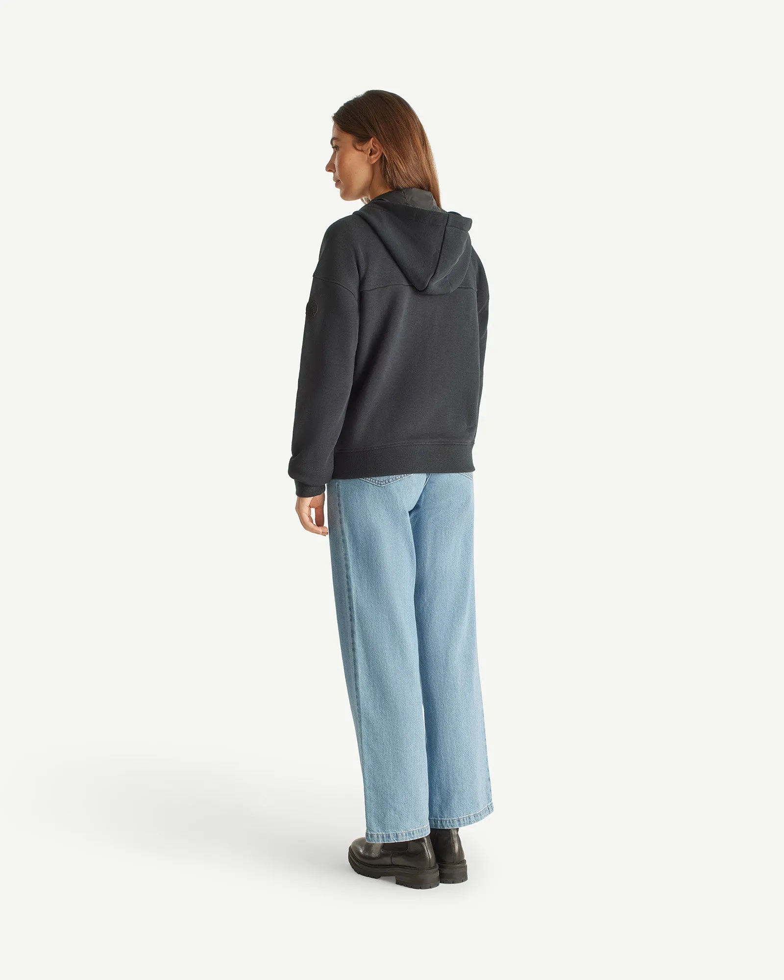 Leda brushed fleece zipped jacket Black