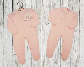 Long Knitted Baby Girls Romper with Lace (NB-9m)