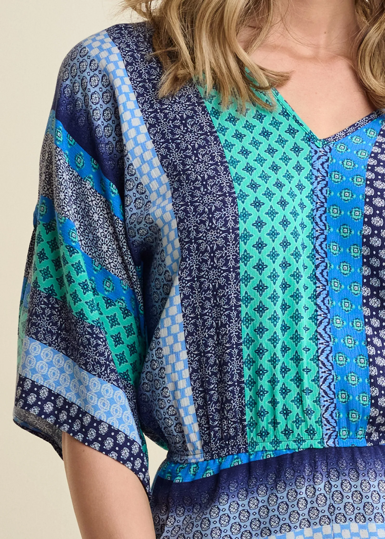 Mixed Print Romper - Green Multi