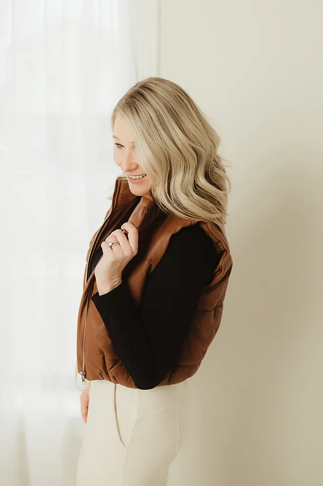 Mock Neck Puffer Vest