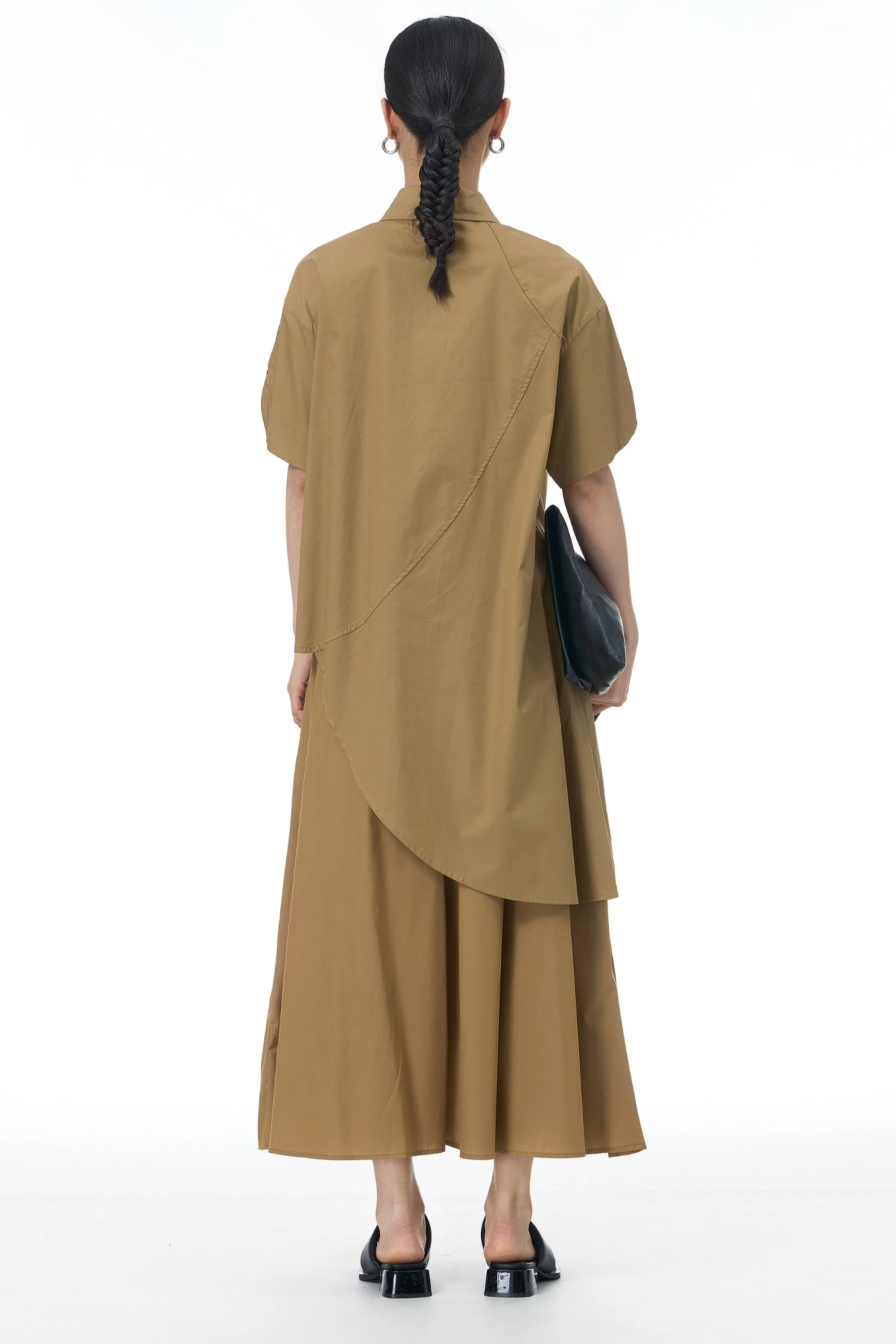 Oversized Asymmetrical Pleated Coord Set