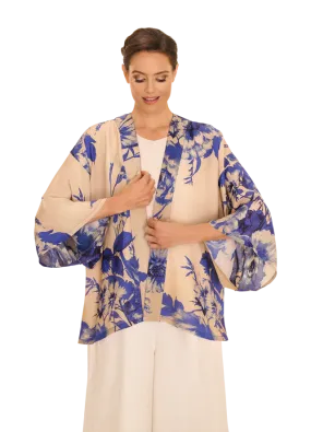 Powder China Blue Blooms Kimono Jacket