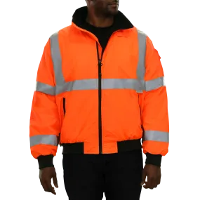 Safety Jacket Orange Hi Vis 3-Season Water Resistant