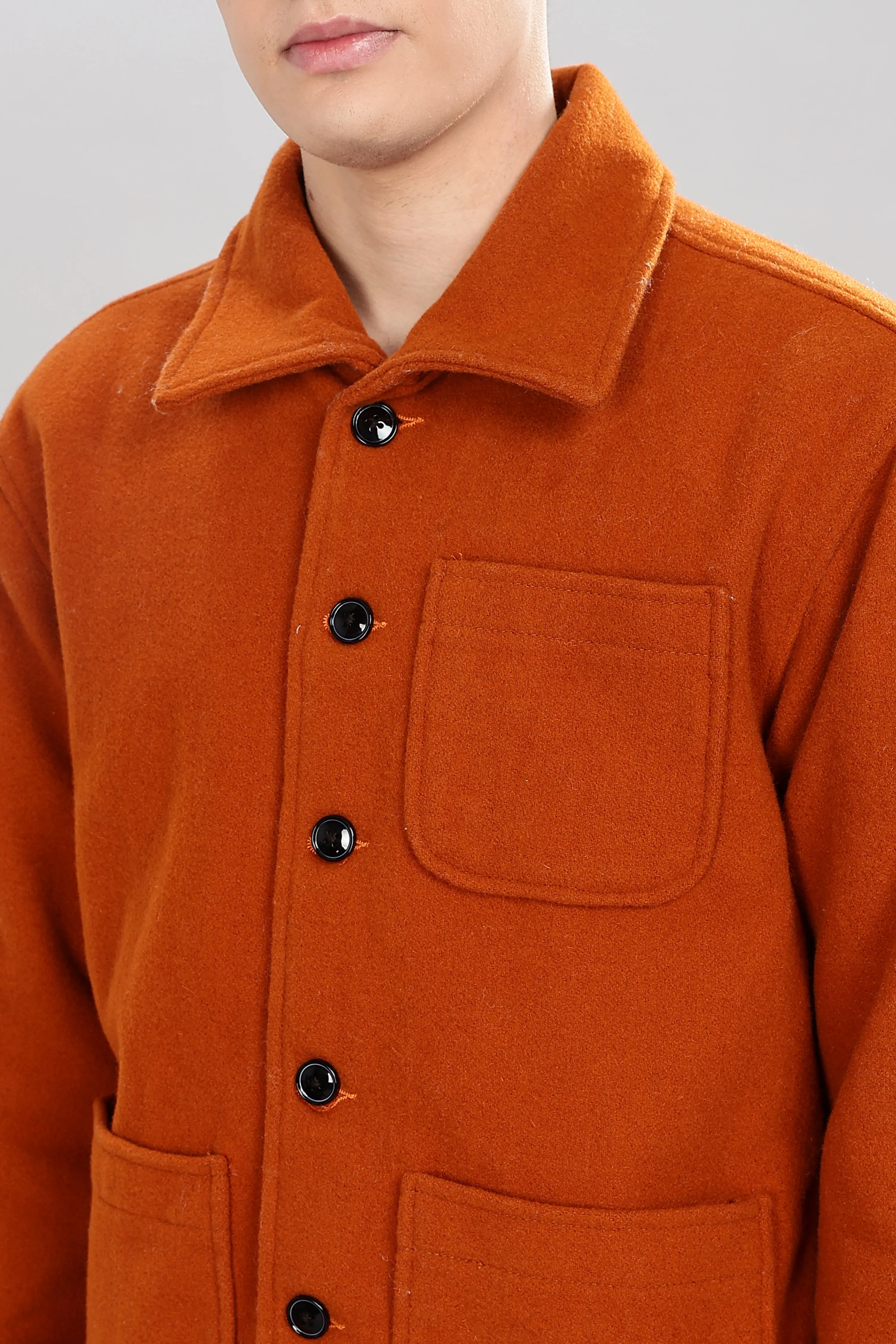 SAINTJONES ORANGE TWEED JACKET.