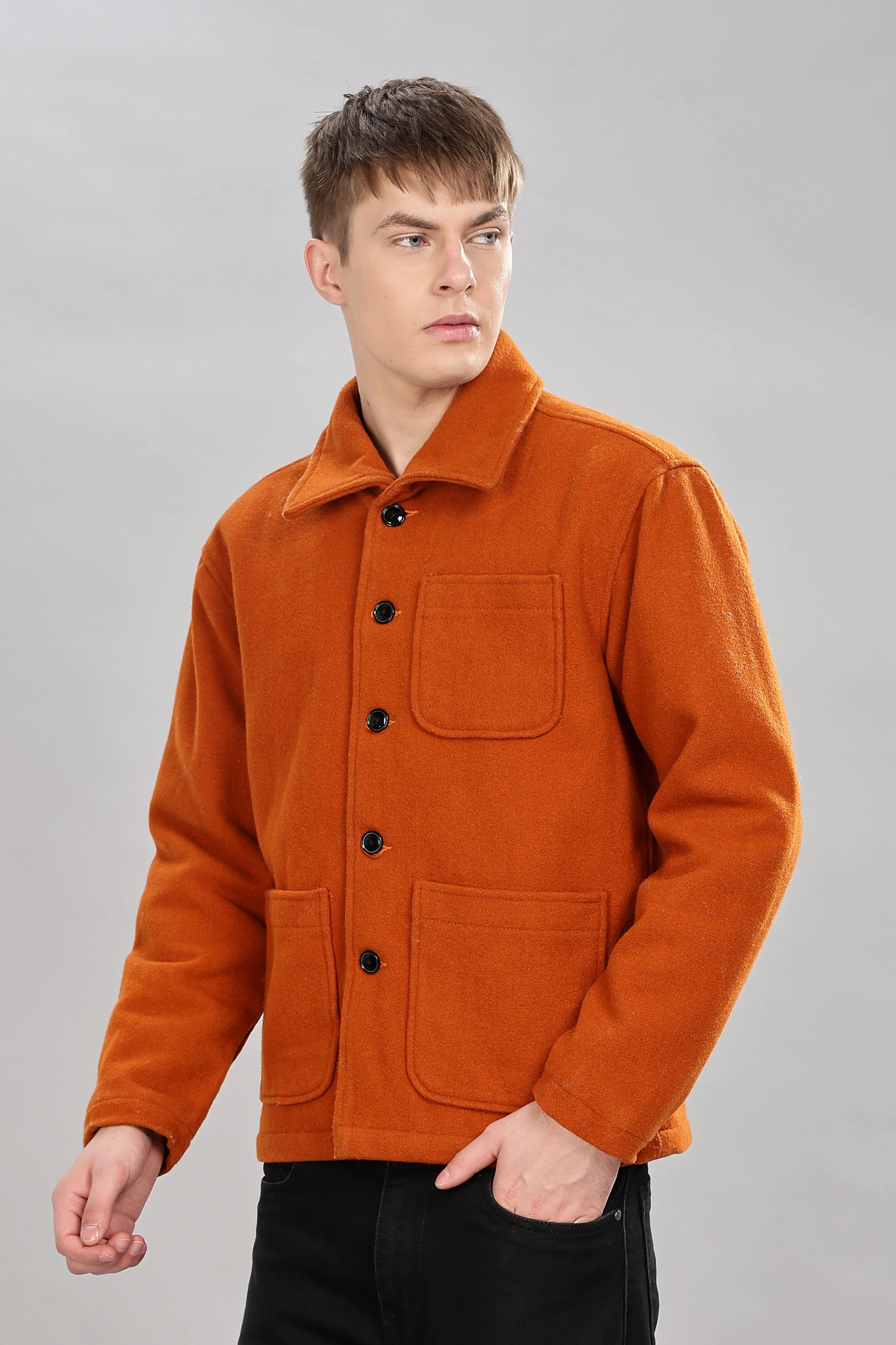 SAINTJONES ORANGE TWEED JACKET.