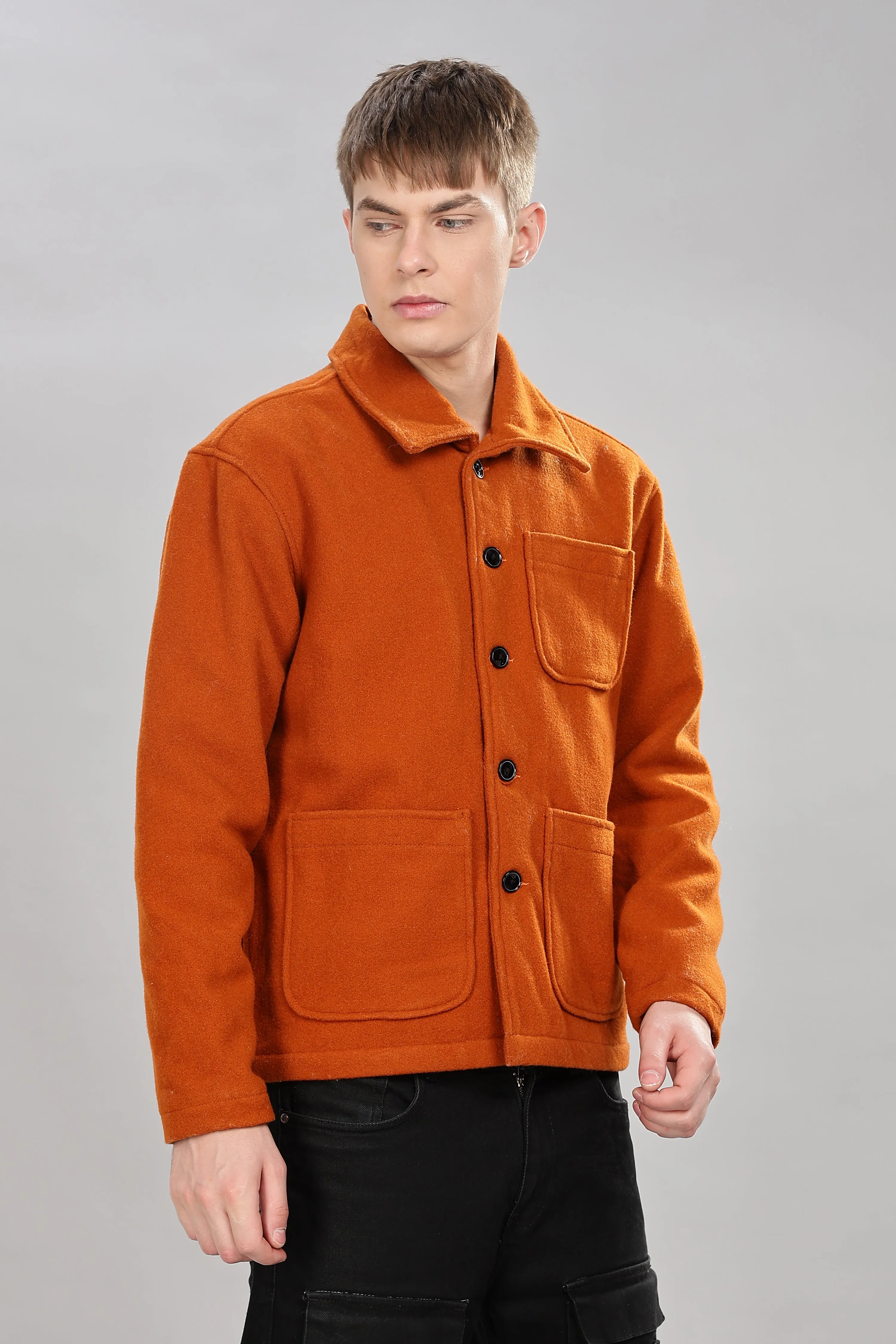 SAINTJONES ORANGE TWEED JACKET.