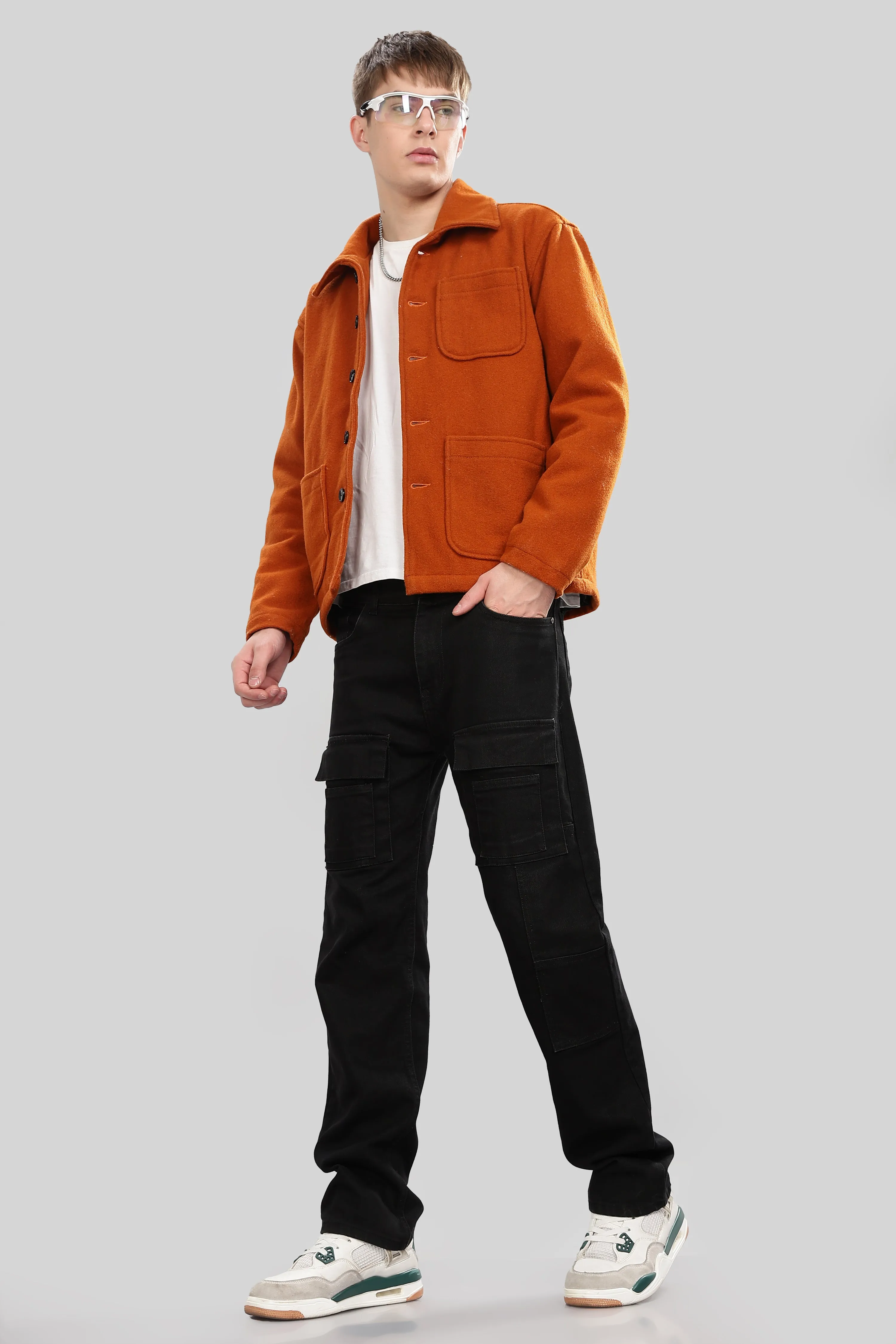SAINTJONES ORANGE TWEED JACKET.