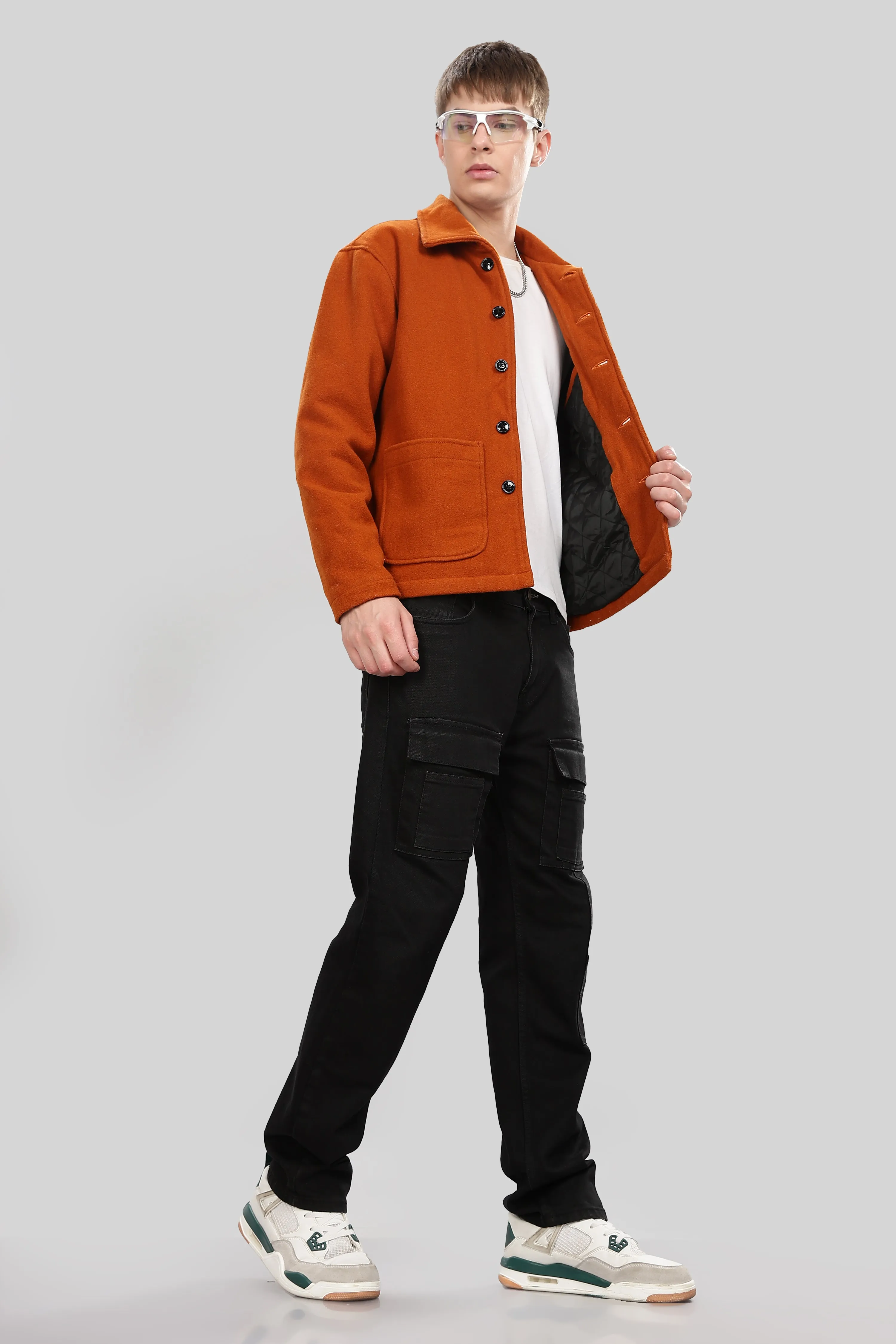 SAINTJONES ORANGE TWEED JACKET.