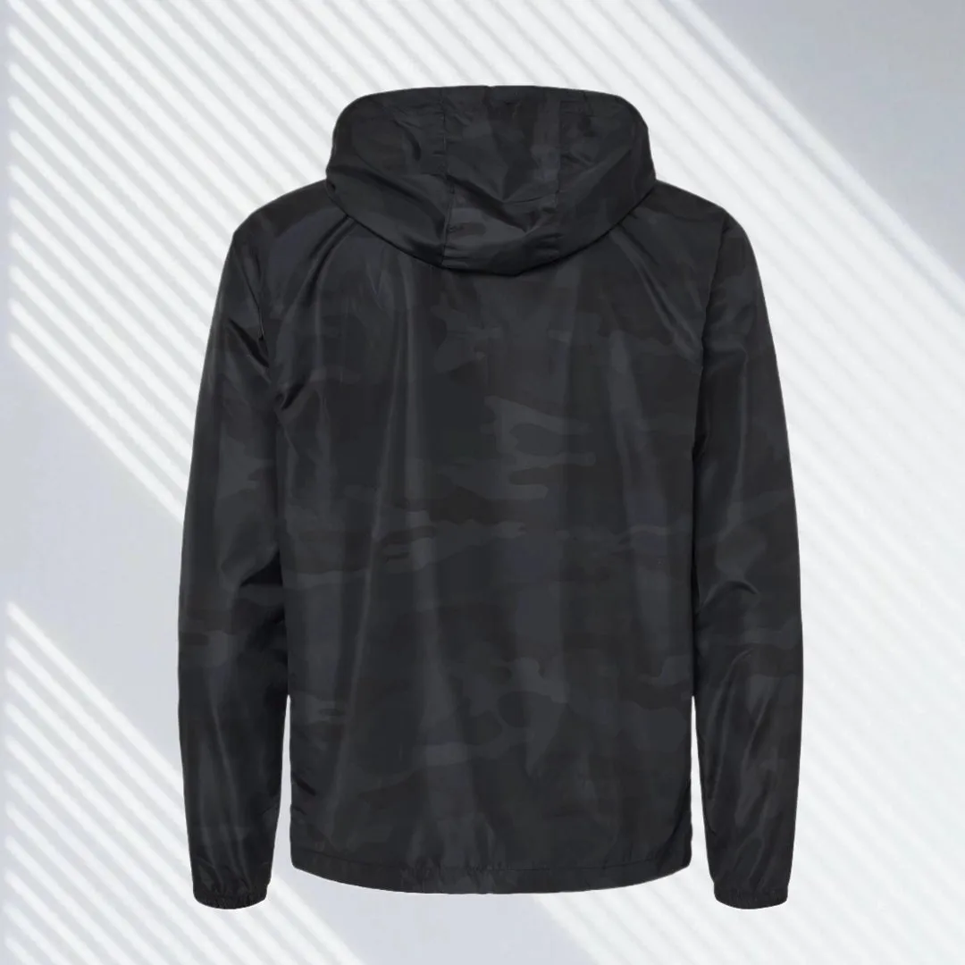 Storm Defender Black-Camo Windbreaker Rain Jacket