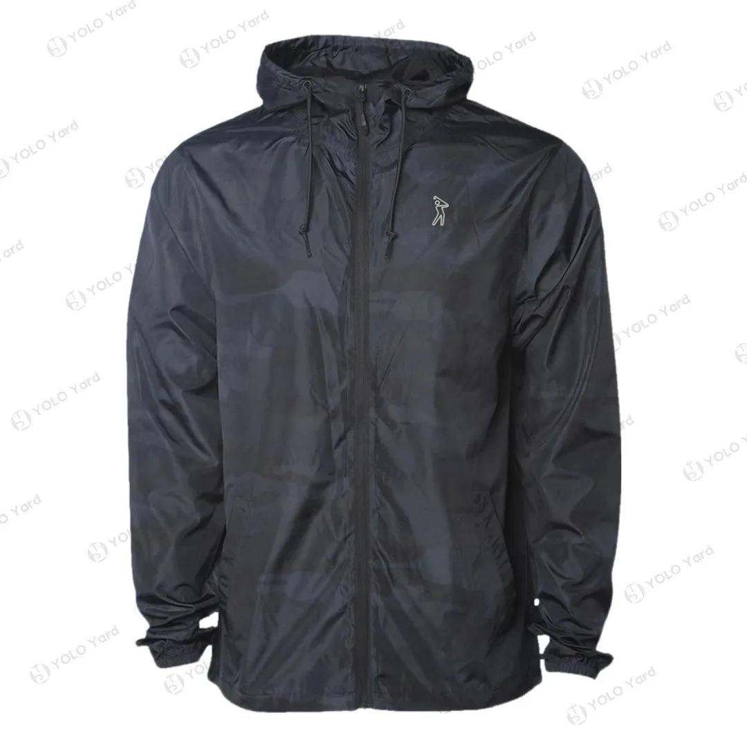 Storm Defender Black-Camo Windbreaker Rain Jacket