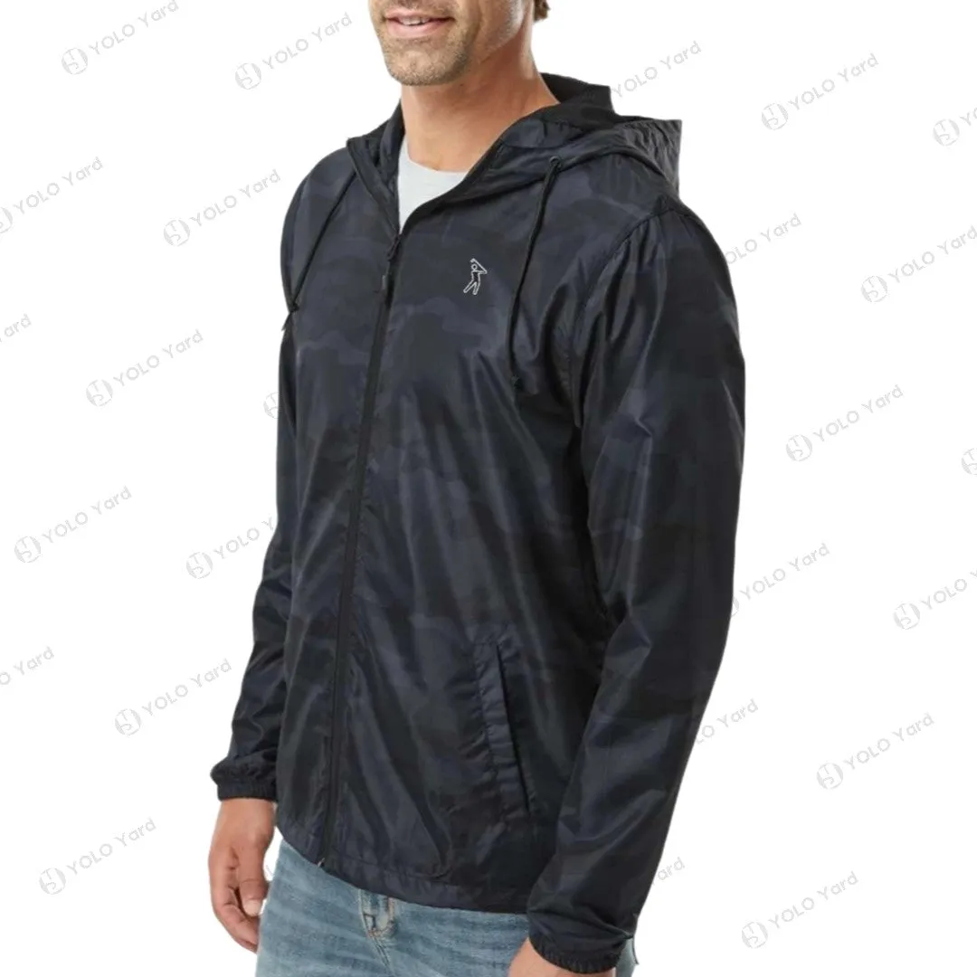 Storm Defender Black-Camo Windbreaker Rain Jacket