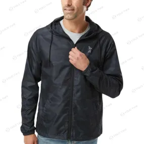 Storm Defender Black-Camo Windbreaker Rain Jacket