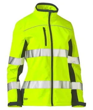 Womens Taped, Hi Vis, Two Tone Soft Shell Jacket