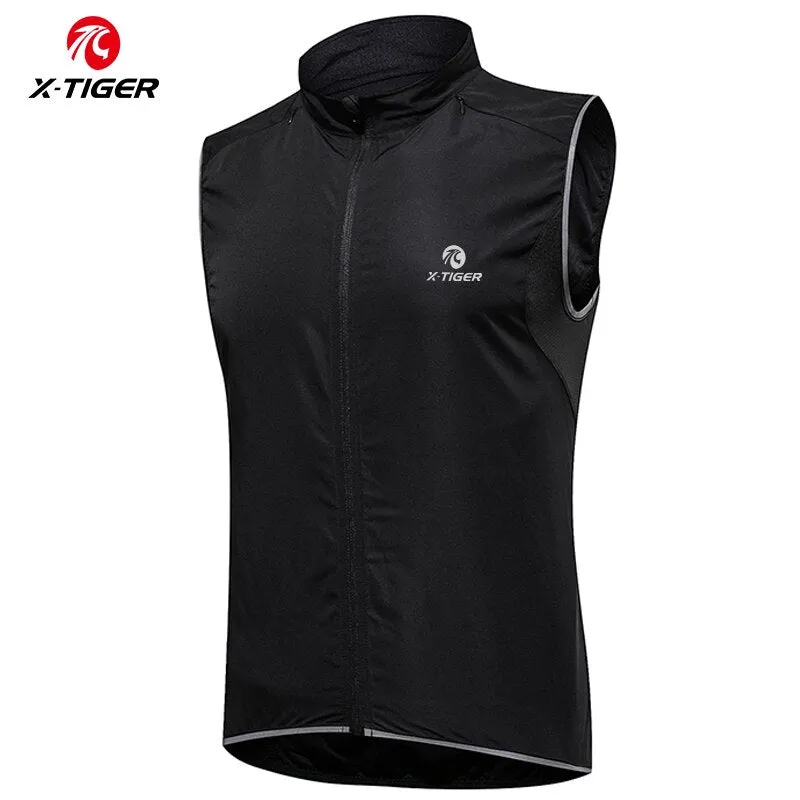 X-TIGER Windproof Cycling Vest Rainproof Sleeveless Reflective Safety Vest